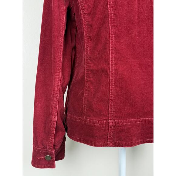 Pendleton Corduroy Button Front Jacket Red Women’s Large Dark Academia Romantic - Picture 6 of 9